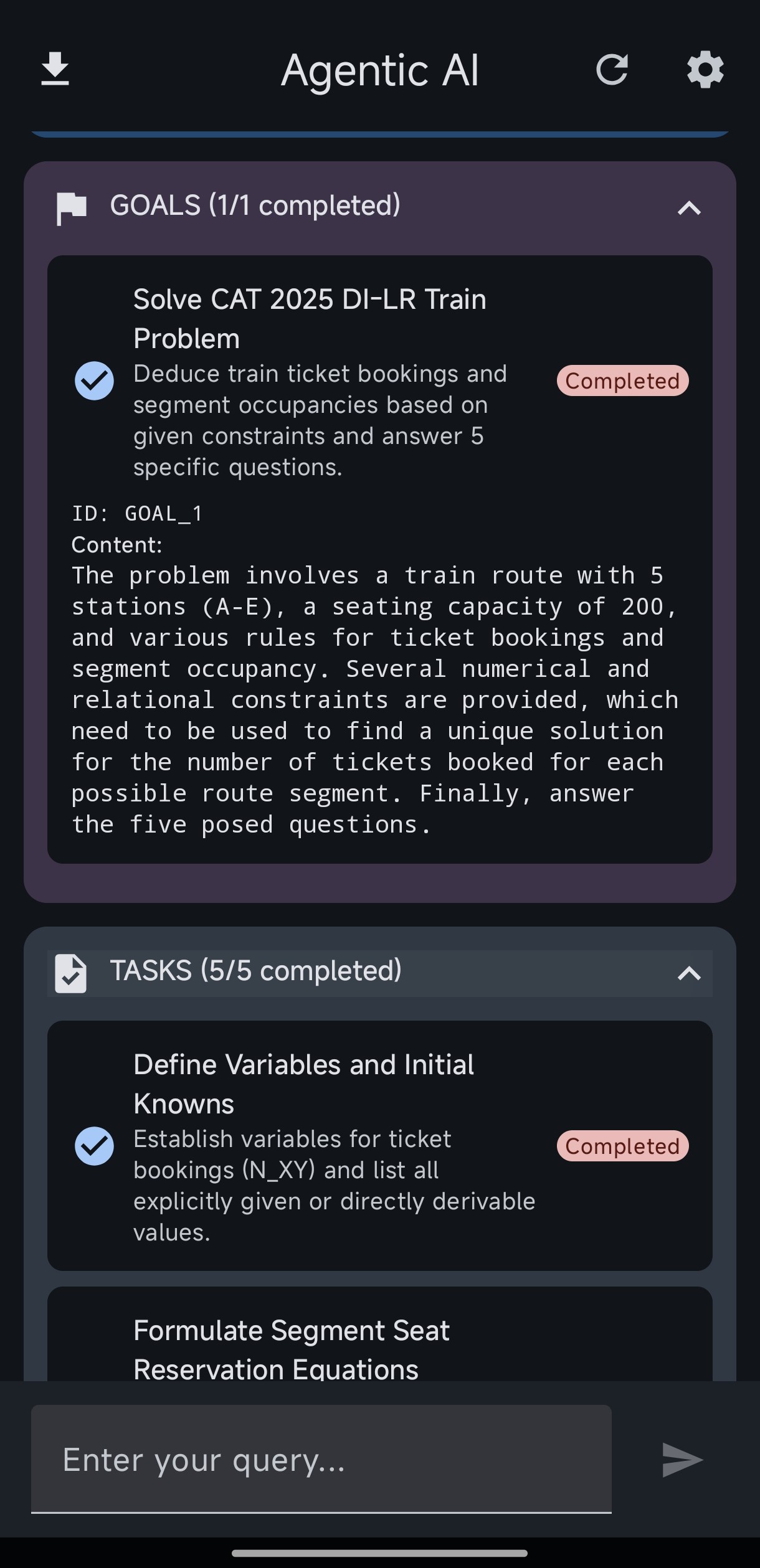 Constraint application